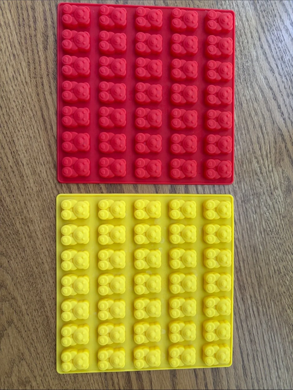 Red and Yellow Gummy Bear Silicone Mold Set of Two